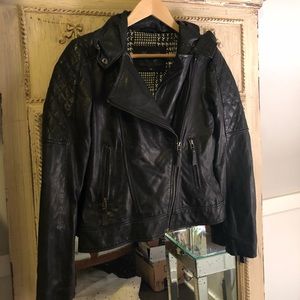 Black leather jacket